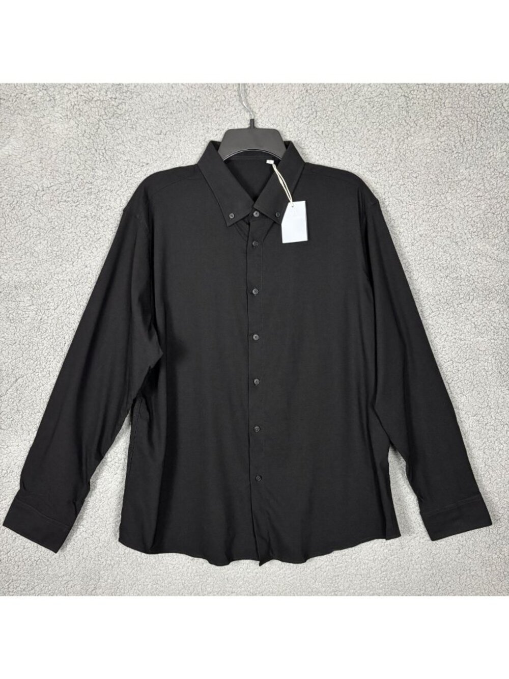 Lion Nardo Mens Black Long Sleeve Button-Up Dress Shirt Wrinkle Free Lg NWT's